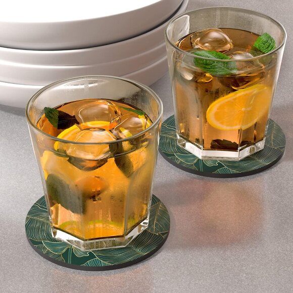 Coasters for Drinks, Set of 6 Cute Absorbent Rubber Drink Coasters for Cup with - Picture 2 of 7